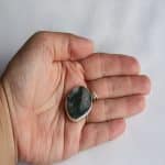 سنگ عقیق آویز موس اسلایس 5 میلیمتری سبز 8 گرمی