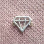 آویز دستبند نقره 925 طرح الماس میناکاری 2 قیراط