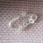 گردن آویز نقره 925 طرح سنجاق 7 قیراط