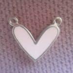 آویز دستبند نقره 925 طرح قلب میناکاری 16 قیراط