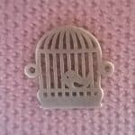 آویز دستبند نقره 925 طرح مرغ آمین 3 قیراط