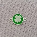 آویز دستبند نقره 925 طرح شبدر چهارپر میناکاری 7 قیراط